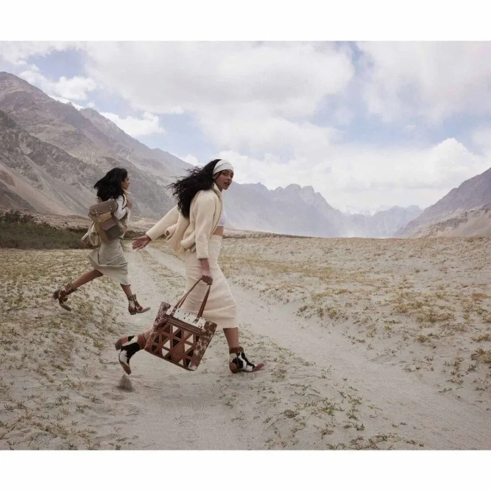 Myra Bag Handmade Chesternut Backpack Upcycled Canvas & Cowhide Leather